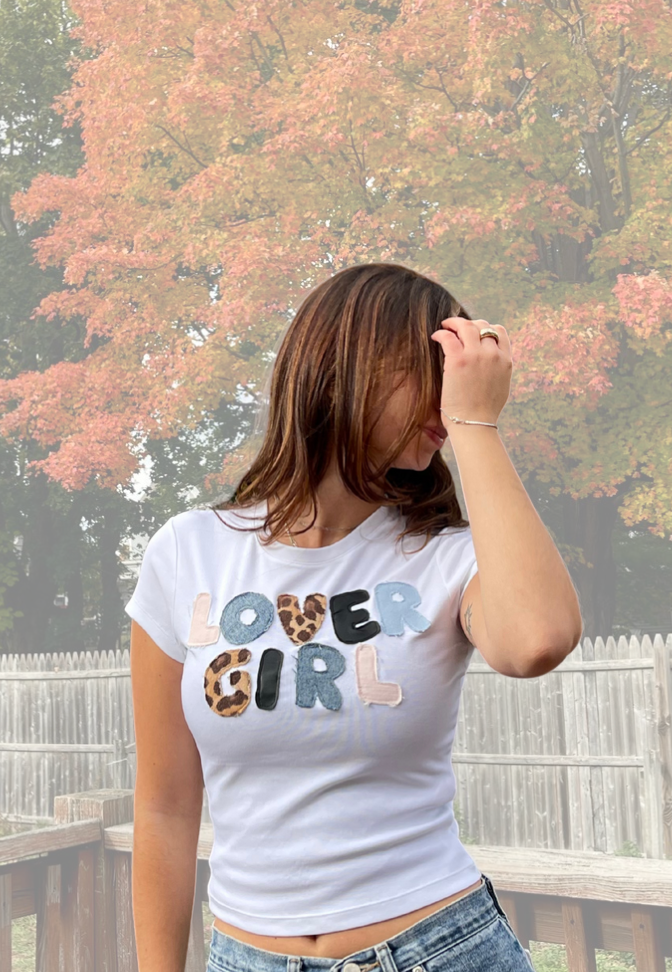 "Lover Girl" Patchwork Baby Tee (S)