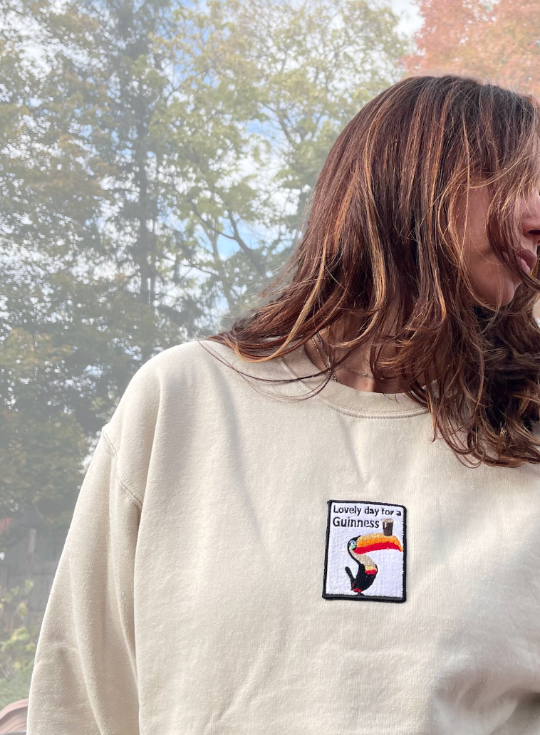 Vintage Vibe Guinness Embroidered Crewneck (M)