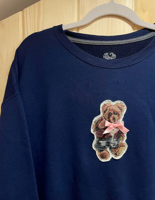 Upcycled Teddy Bear Crewneck (XL)