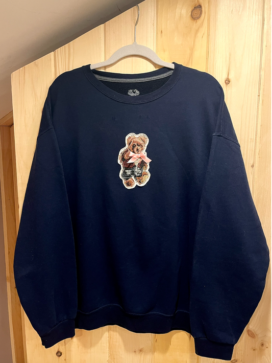 Upcycled Teddy Bear Crewneck (XL)