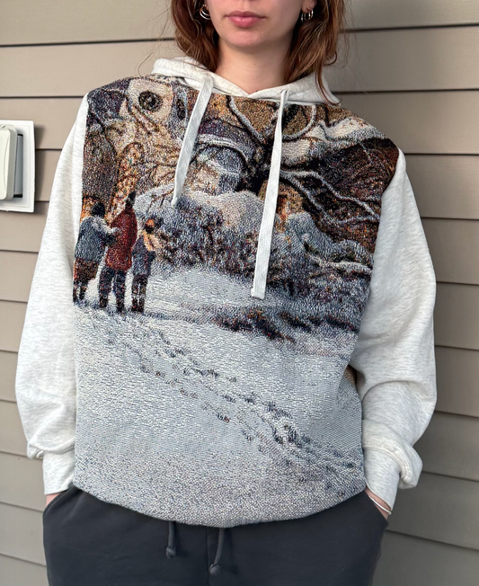 Snow Scene Blanket Hoodie (L)